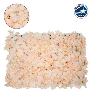 GloboStar® 78327 Συνθετικό Πάνελ Λουλουδιών - Κάθετος Κήπος Άγρια Ορτανσία Σομόν Μ60 x Υ40 x Π5cm